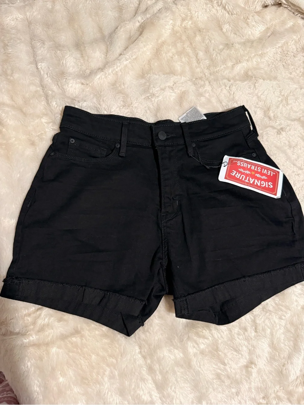 Signature by Levi Strauss Black Women's Denim Cutoff Shorts